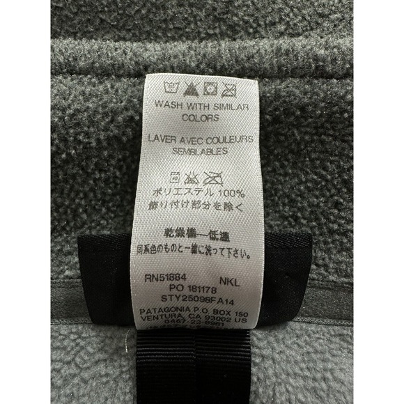 Patagonia Synchilla Mens Fleece Jacket XL Gray Zip Pockets Long Sleeve Logo - Picture 6 of 6